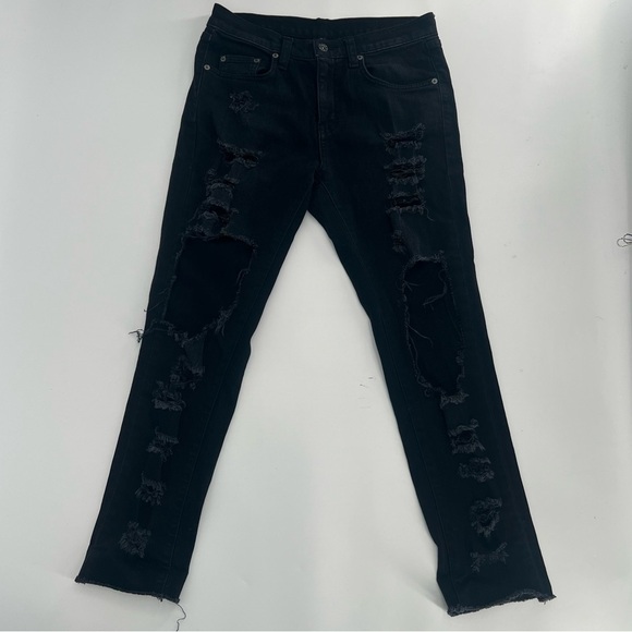 Carmar Black Distressed Rough Hem Jeans Size 27 Women’s - Picture 1 of 6
